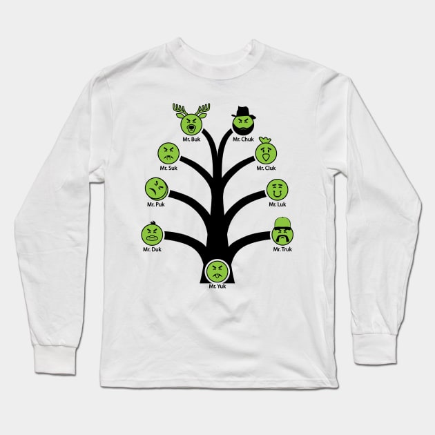 Mr. Yuk Family Tree Long Sleeve T-Shirt by albinochicken